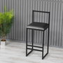 Hanah Home Taburete de Bar de Metal Humo